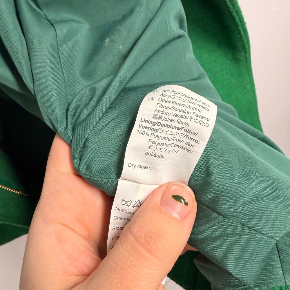 J. Crew New City Coat in Alpine Meadow Green Women's Size 2 EUC Wool Coat - Picture 10 of 11